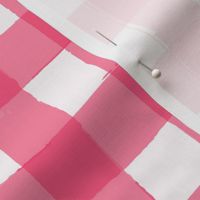 watercolour gingham in fuchsia pink wallpaper XL scale tablecloth check by Pippa Shaw