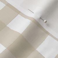 watercolour gingham in natural linen beige wallpaper XL scale tablecloth check by Pippa Shaw