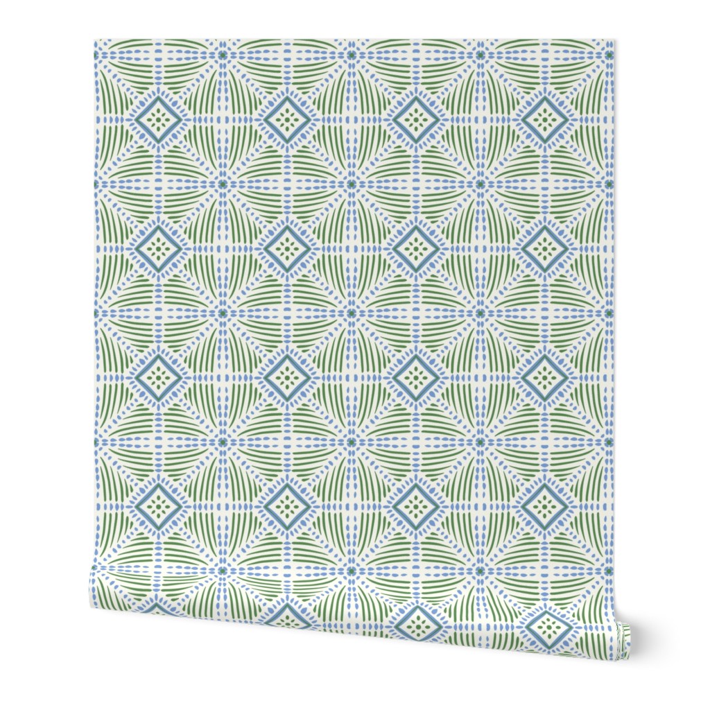 summer tile/kelly green and bright blue