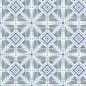 summer tile/navy and bright blue