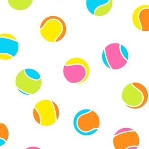Bright Multi-Colored Tennis Balls (Large Scale)