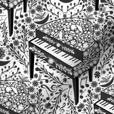 Black and White Lost in Piano-childhood hobby
