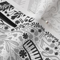 Black Grey Lost in Piano-childhood hobby