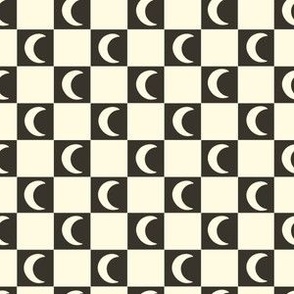 Moon Witchy Checkerboard Pattern