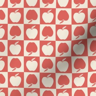 School Apple Checkerboard Pattern