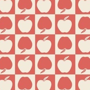 School Apple Checkerboard Pattern