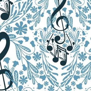 Music notes blue