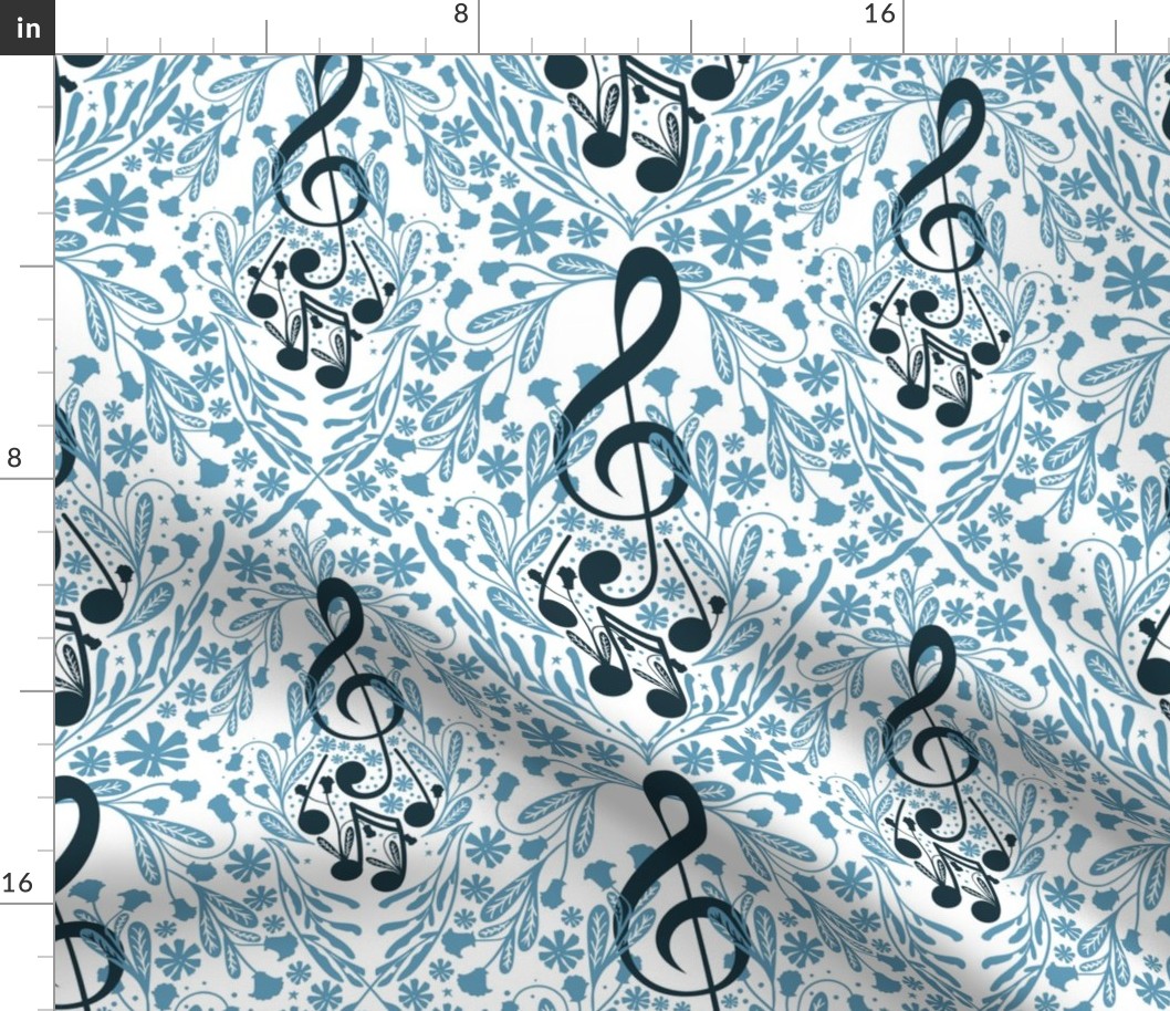 Music notes blue