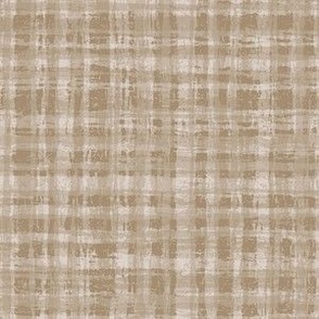 Brown and White Neutral Hemp Rope Texture Plaid Squares Mushroom Brown Gray Taupe 9D8C71 and Subtle Ivory Beige Gray White E3DDD8 Subtle Modern Abstract Geometric