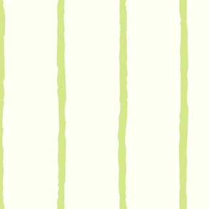 Large cream and honeydew wide vertical stripes