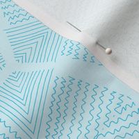 Teal and Turquoise Hexagon doodle Lines