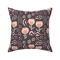 Cozy Vintage Cottage Core Tulip Flower Pattern