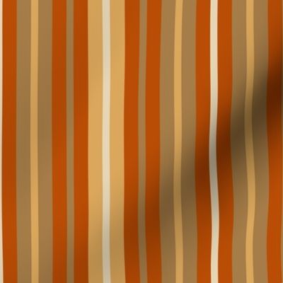 uneven stripes, rust, apricot, brown, cream