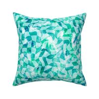 Groovy Watercolor Checkers (turquoise- mint) medium 