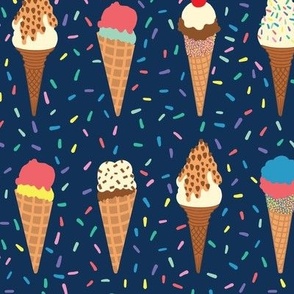 Ice Cream - Navy Blue