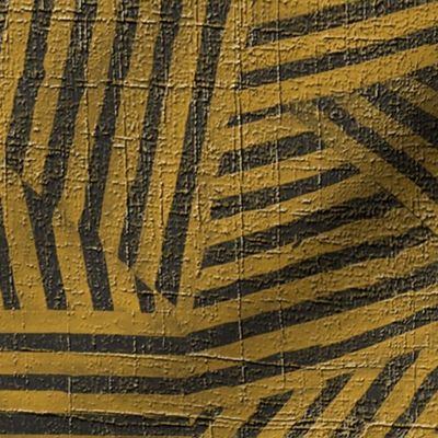 Painted Textured Stripes - Multi -directional Mustard & Charcoal