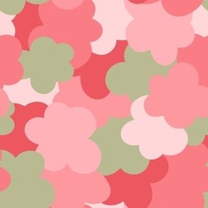 (Large) abstract floral camo pinks and green