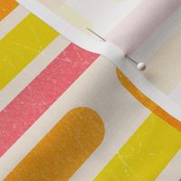 Bold deformed geometric stripes 18 inch dopamine pink orange yellow