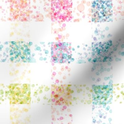 Watercolor Dot Confetti Gingham  - Party