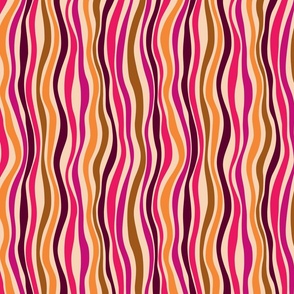 Psychedelic groovy vertical stripes - 70s wavy stripes - medium scale