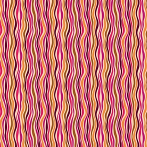 Psychedelic groovy vertical stripes - 70s wavy stripes - small scale