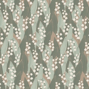 Lily of the valley - fabric and wallpaper of the same scale.