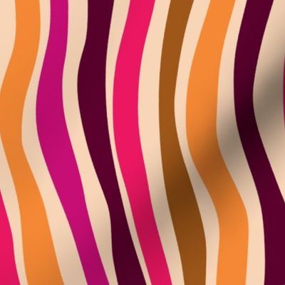 Psychedelic groovy vertical stripes - 70s wavy stripes