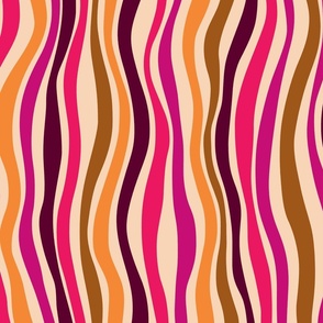 Psychedelic groovy vertical stripes - 70s wavy stripes