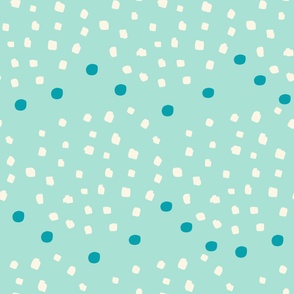 Happy-Dotty-Circles---vintage-bright-BLUE---LARGE