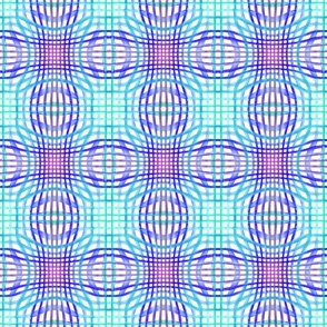 Warped Watercolor Plaid Cyan large