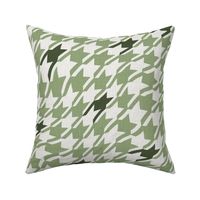 Wavy Houndstooth Green and White