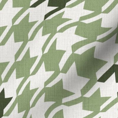 Wavy Houndstooth Green and White