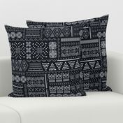 Tribal African Mudcloth - white on black