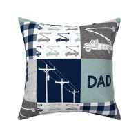 Dad lineman patchwork - navy and dusty blue - C22