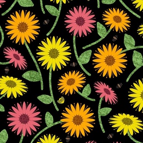 Jumbo Sunflowers of Hope, Black by Brittanylane 