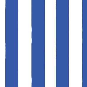 Cobalt Cabana Stripe  | Bright Blue Vertical Cabana Stripe