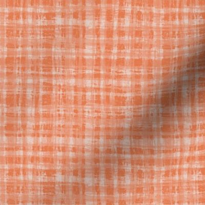 Orange and White Neutral Hemp Rope Texture Plaid Squares Raw Sienna Brown Orange CC7A52 and Subtle Ivory Beige Gray White E3DDD8 Subtle Modern Abstract Geometric