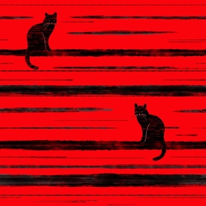 Cat stripes - red