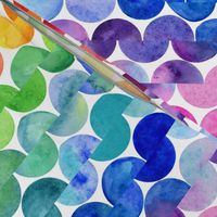  Watercolor Rainbow split Polka dots larger scale