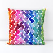  Watercolor Rainbow split Polka dots larger scale