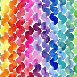  Watercolor Rainbow split Polka dots larger scale