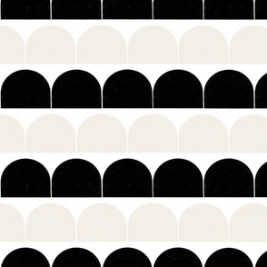 Scallop pattern - Black and off white
