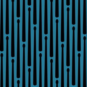 Drumstick Stripe - Black on Dark Blue Large