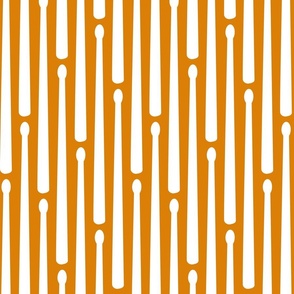 Drumstick Stripe - White on Orange Large