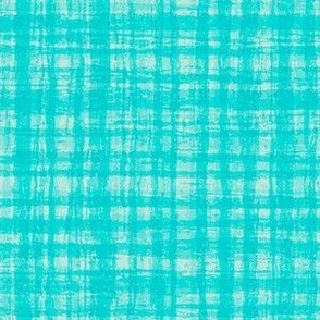 Blue and White Neutral Hemp Rope Texture Plaid Squares Robin Egg Blue Green Turquoise 00CCCC and Dynamic Ivory Beige White F0E9DD Dynamic Modern Abstract Geometric