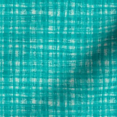 Blue and White Neutral Hemp Rope Texture Plaid Squares Persian Green Blue Turquoise 009999 and Dynamic Ivory Beige White F0E9DD Dynamic Modern Abstract Geometric