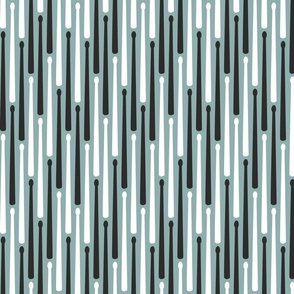 Drumstick Stripe - Black & White on Blue Medium