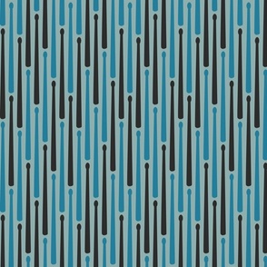 Drumstick Stripe - Black & Blue on Blue Medium
