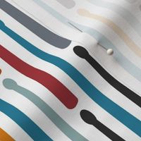 Drumstick Stripe - Multi on White Medium