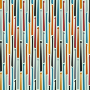 Drumstick Stripe - Multi on Very Light Blue Medium